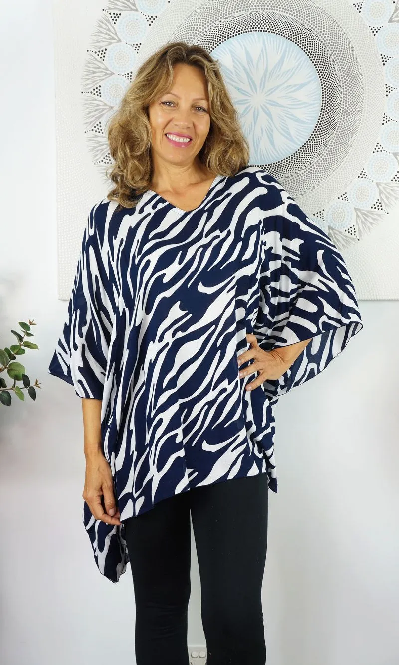 Rayon Tunic Short Large Zebra