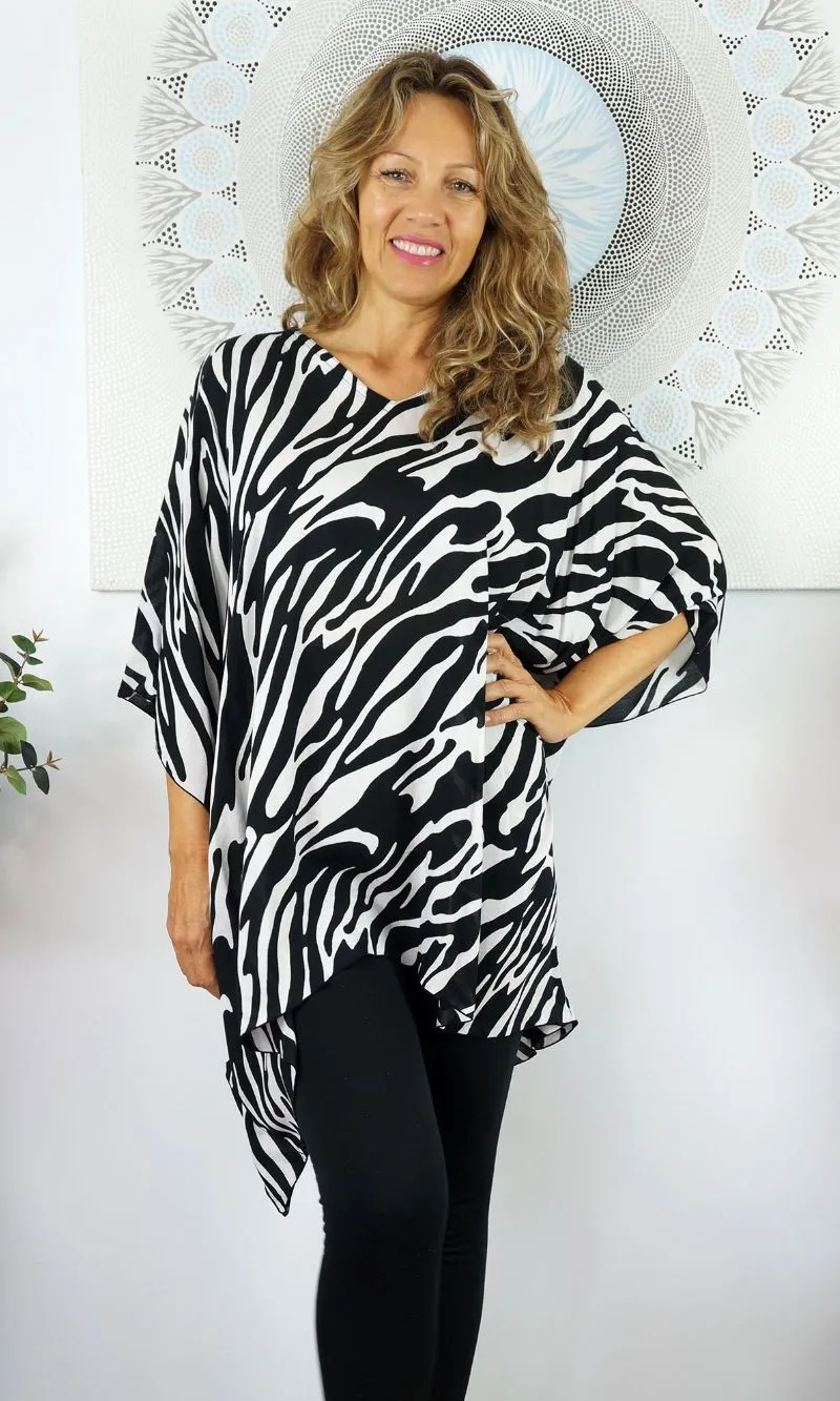 Rayon Tunic Short Large Zebra