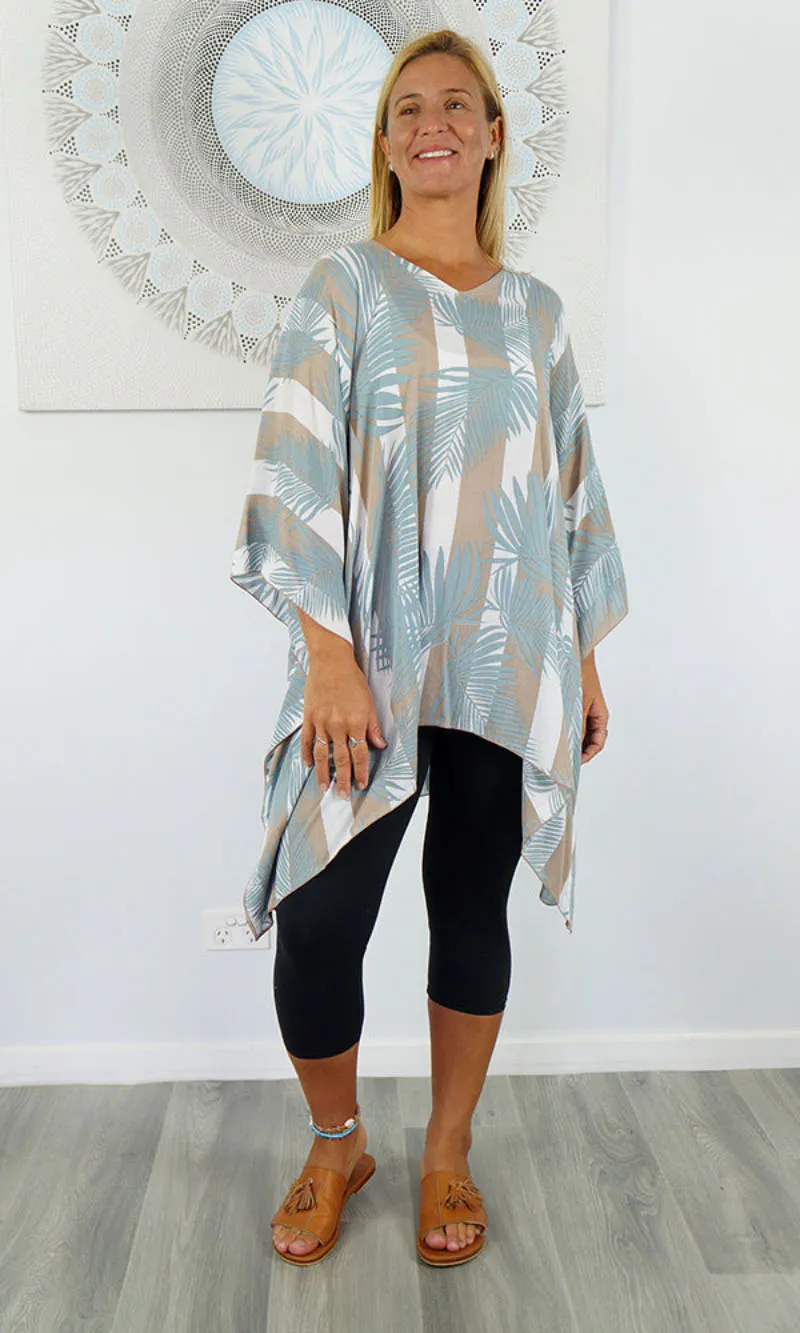 Rayon Tunic Short Leaf/Stripes