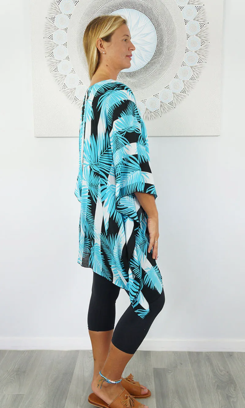 Rayon Tunic Short Leaf/Stripes