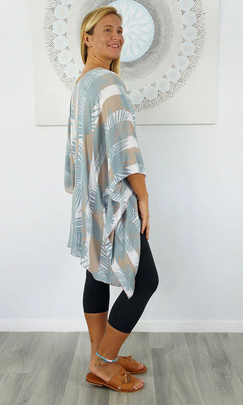 Rayon Tunic Short Leaf/Stripes