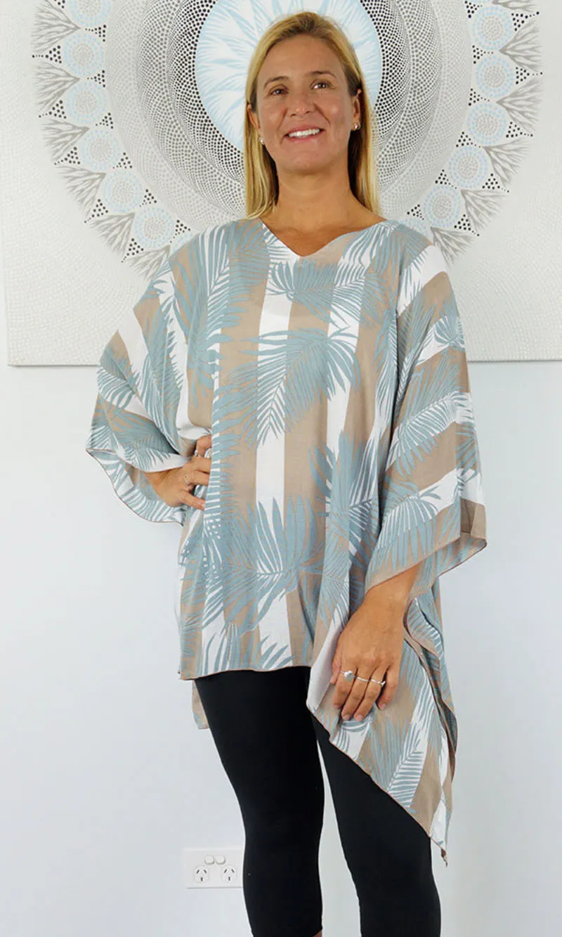 Rayon Tunic Short Leaf/Stripes