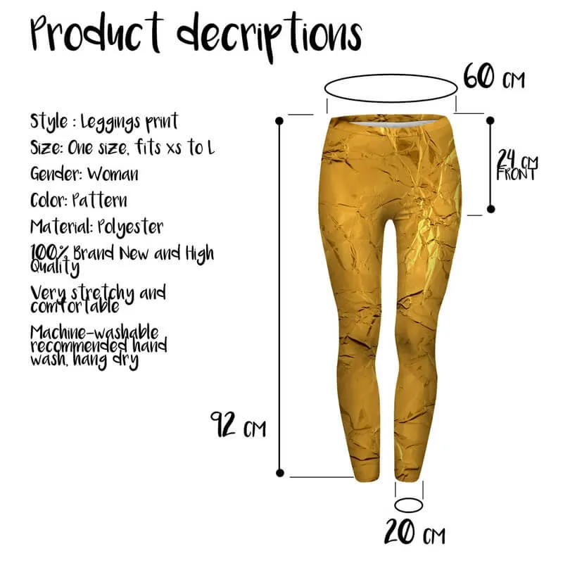 Regular Leggings (8-12 UK Size) - Gold Paper