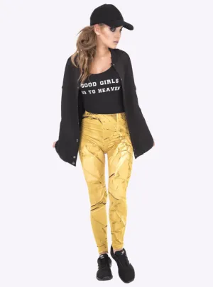 Regular Leggings (8-12 UK Size) - Gold Paper