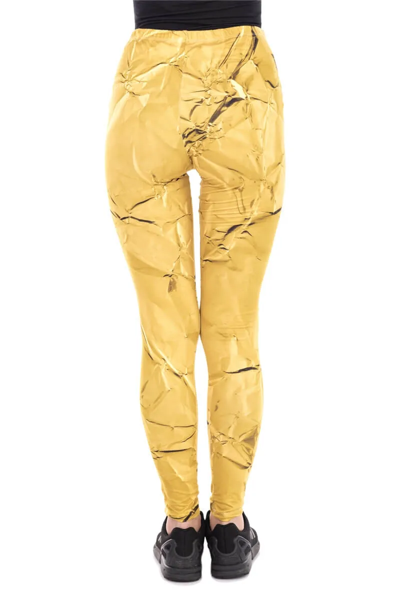 Regular Leggings (8-12 UK Size) - Gold Paper