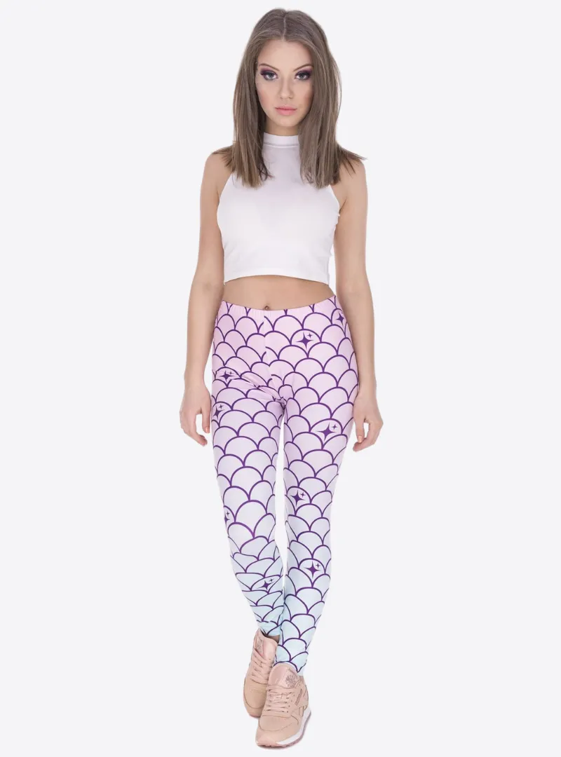 Regular Leggings (8-12 UK Size) - Mermaid Tail