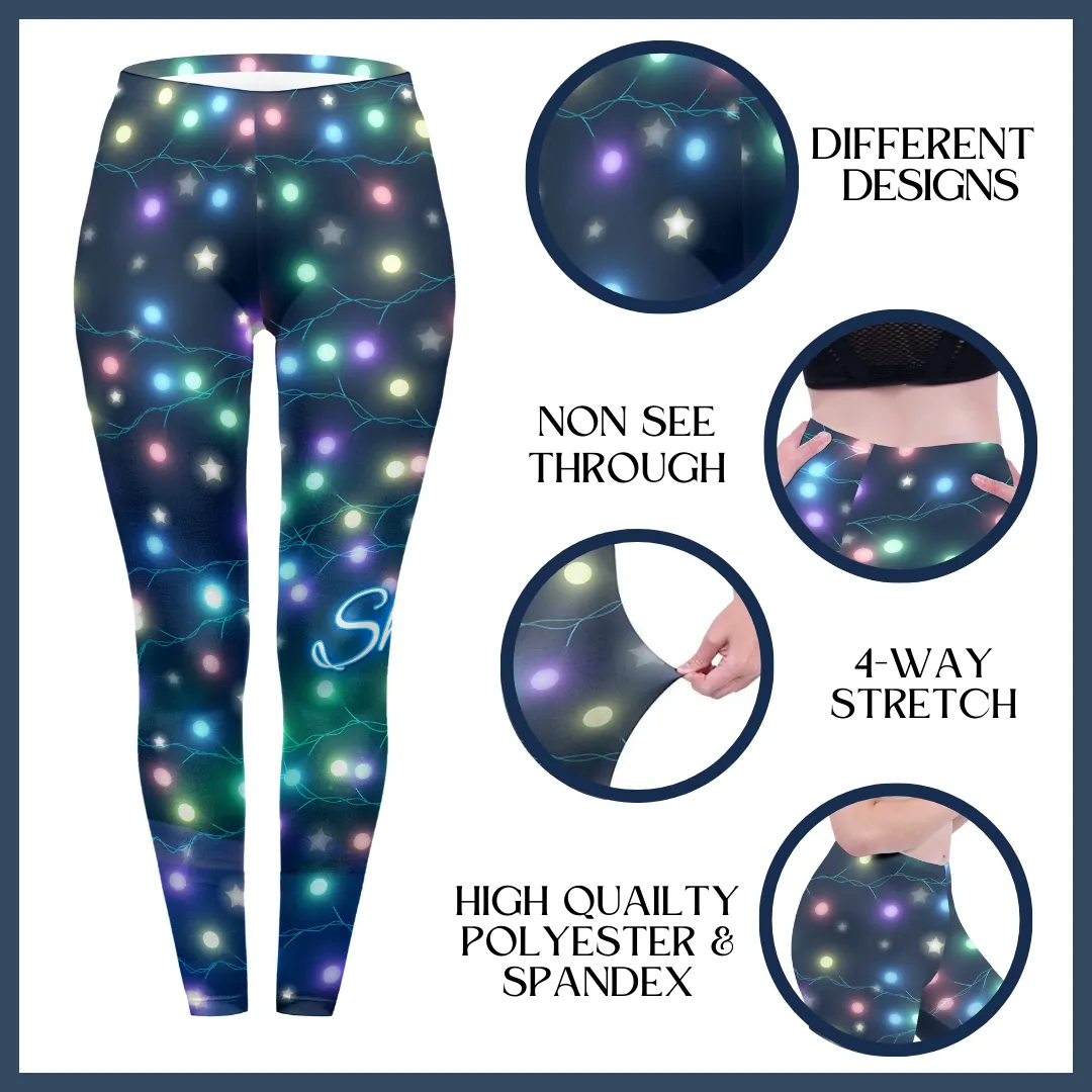 Regular Leggings (8-14 UK Size) - Christmas Lights