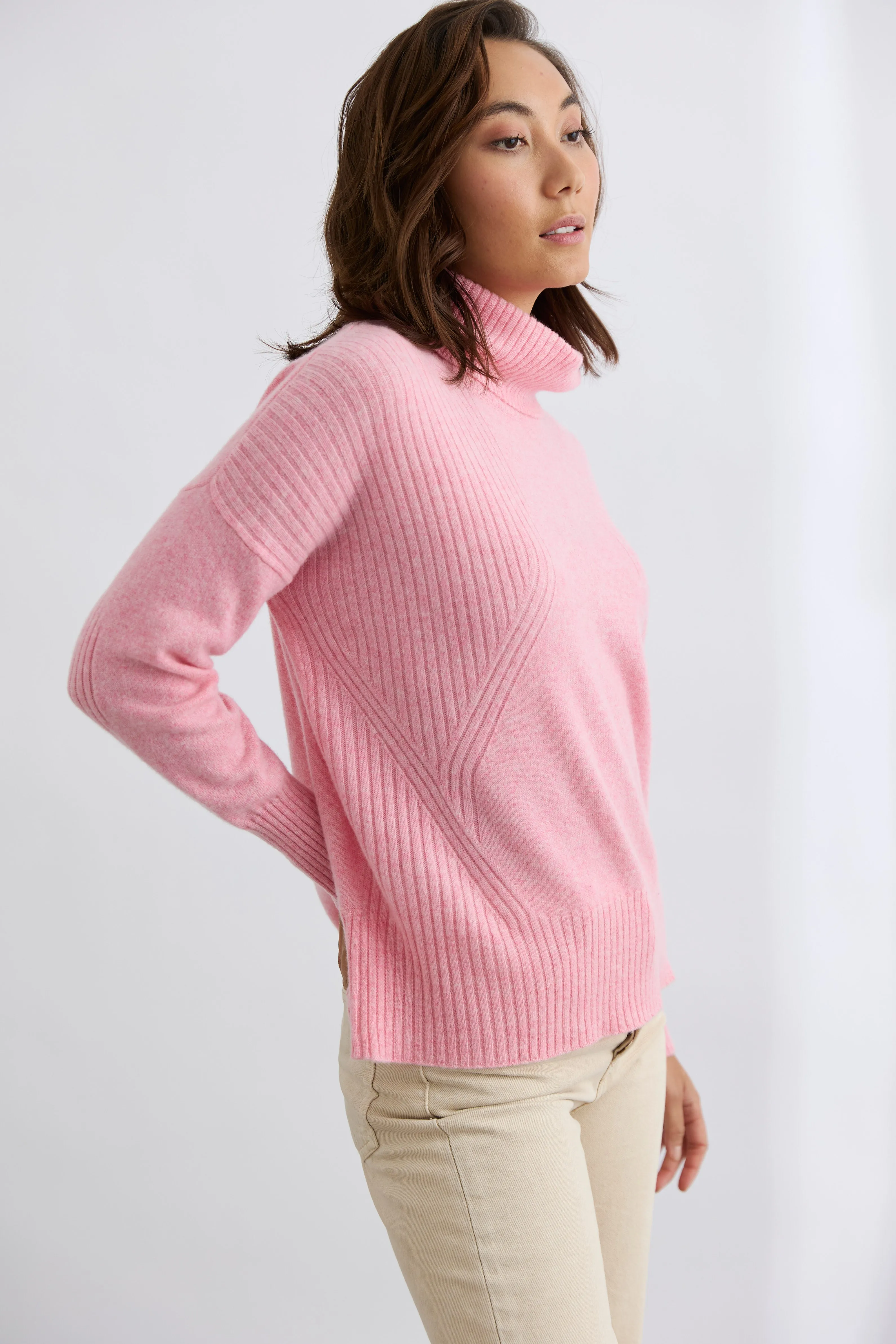 Ribbed Roll Neck Sweater