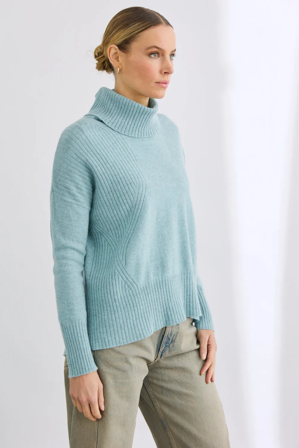 Ribbed Roll Neck Sweater