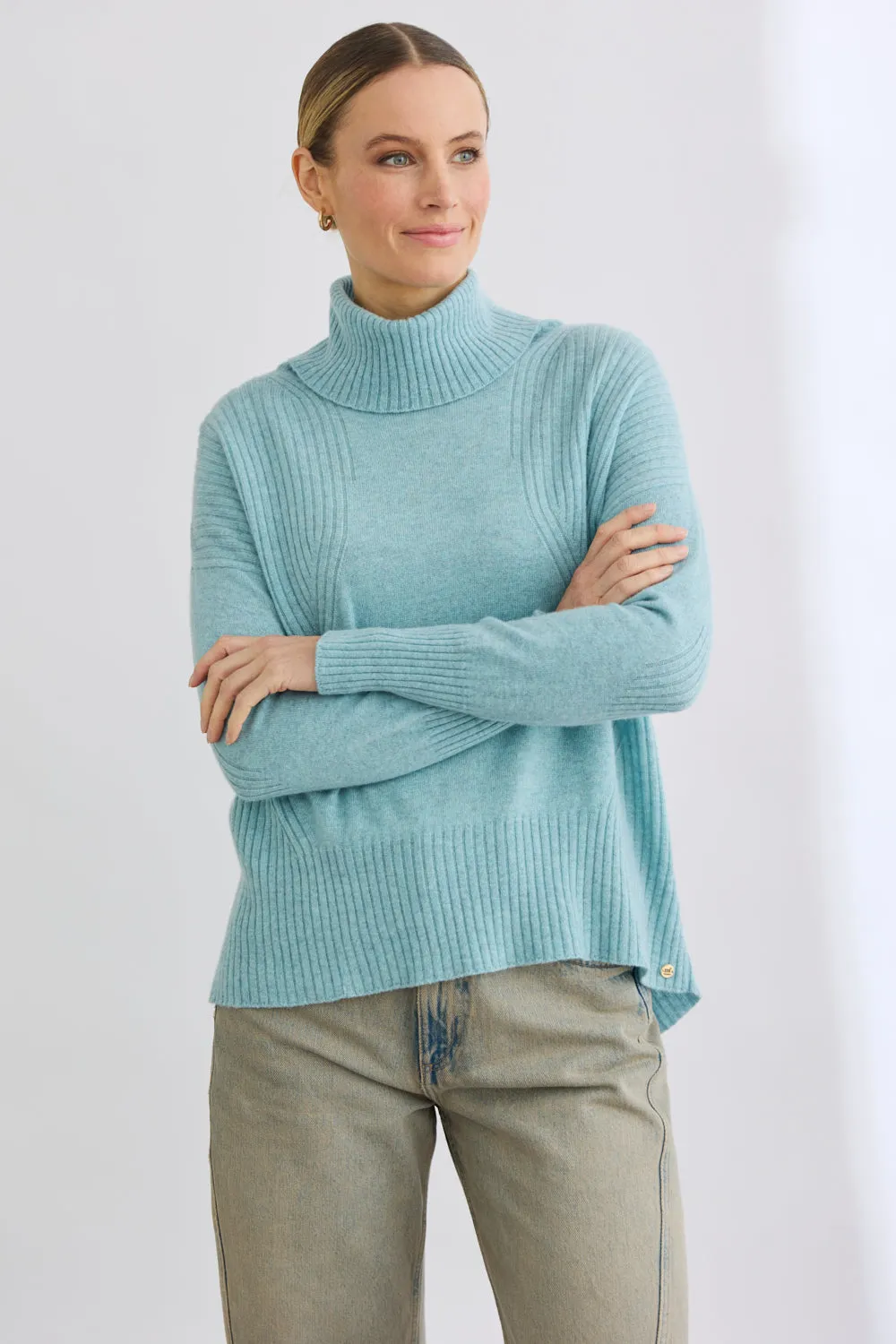 Ribbed Roll Neck Sweater