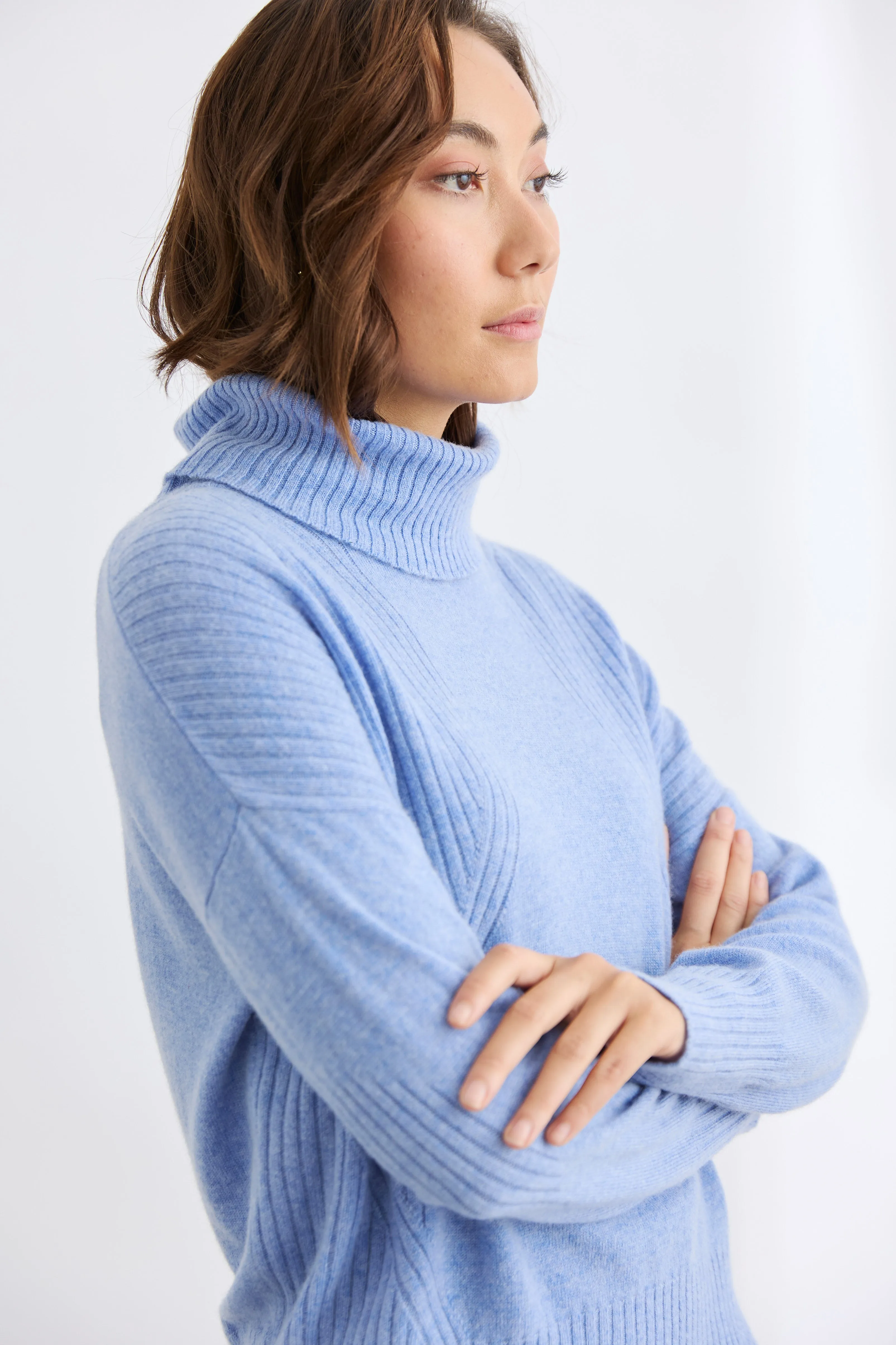 Ribbed Roll Neck Sweater