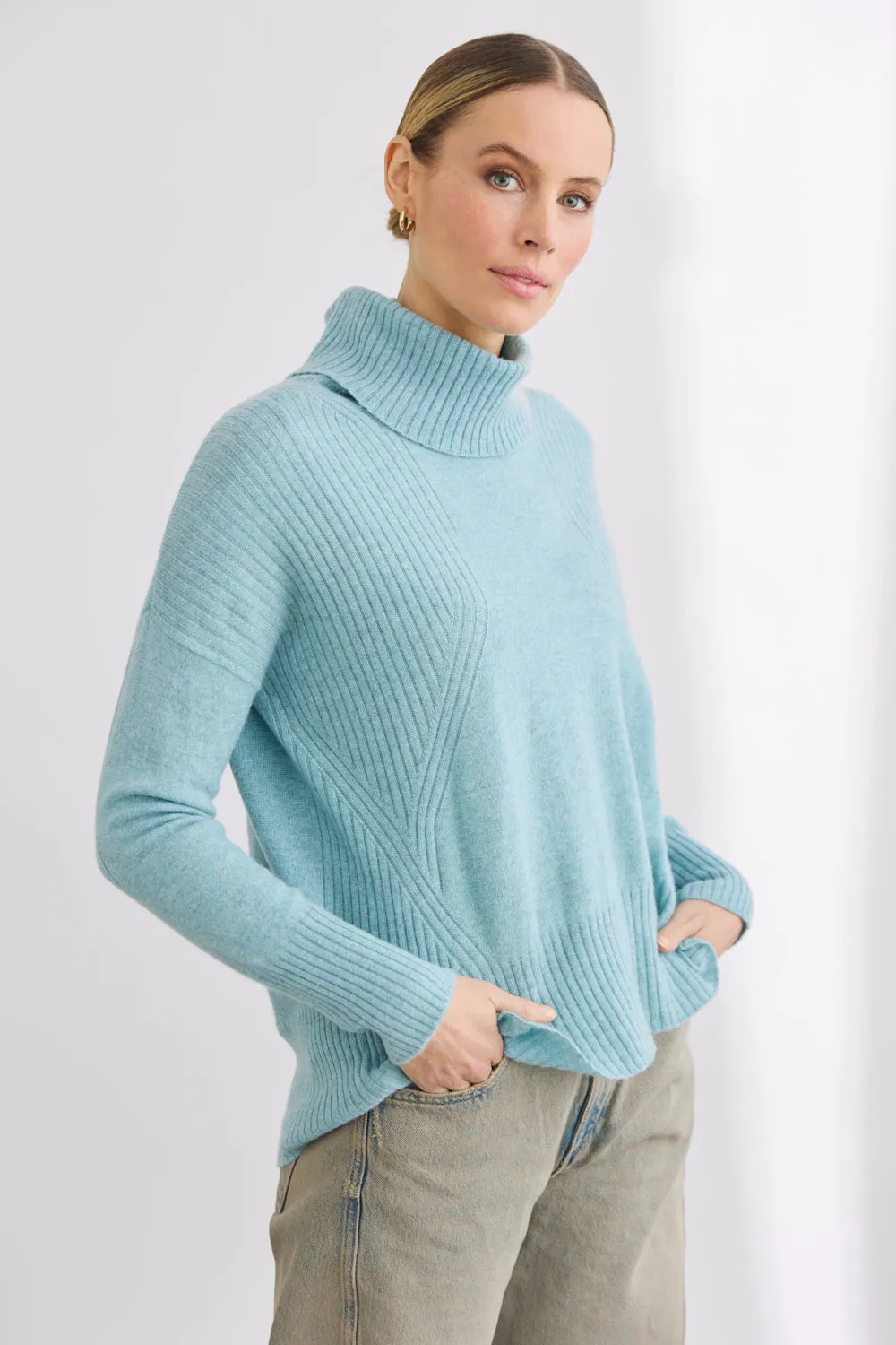 Ribbed Roll Neck Sweater