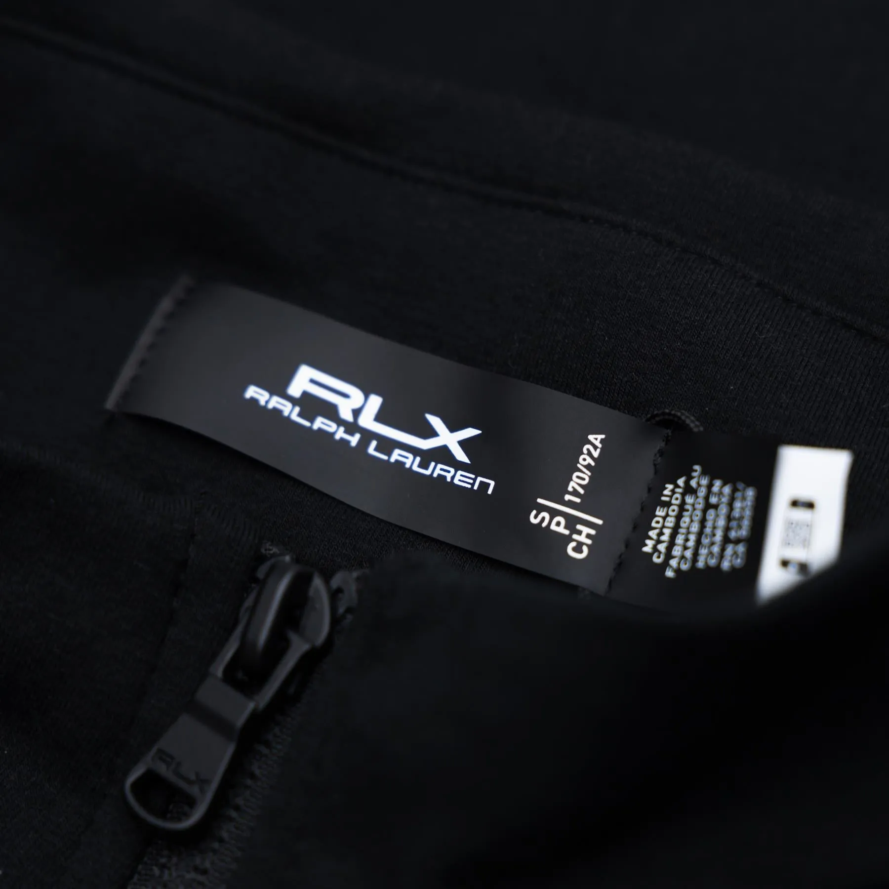 RLX Classic Fit Full Zip Tech Terry Gilet Black/Grey - SS24