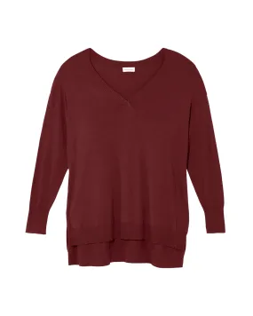 Robyn Long Sleeve High-Low Tunic | Burgundy