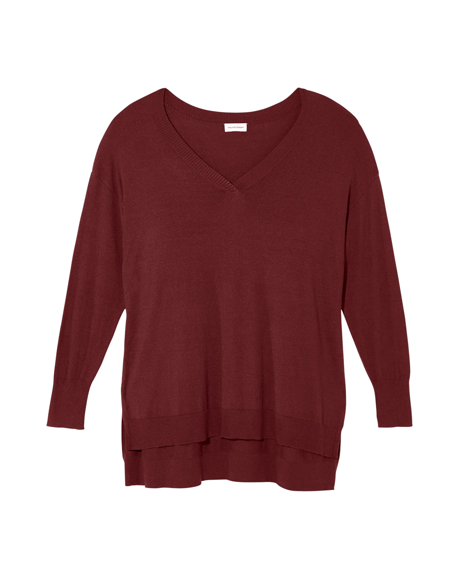 Robyn Long Sleeve High-Low Tunic | Burgundy