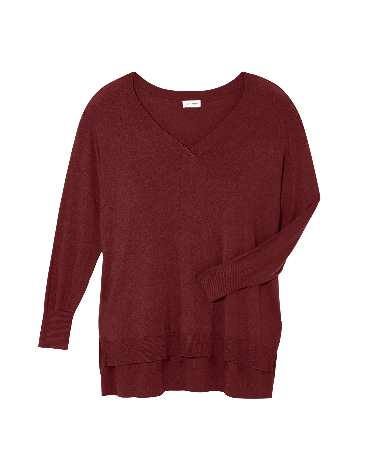 Robyn Long Sleeve High-Low Tunic | Burgundy