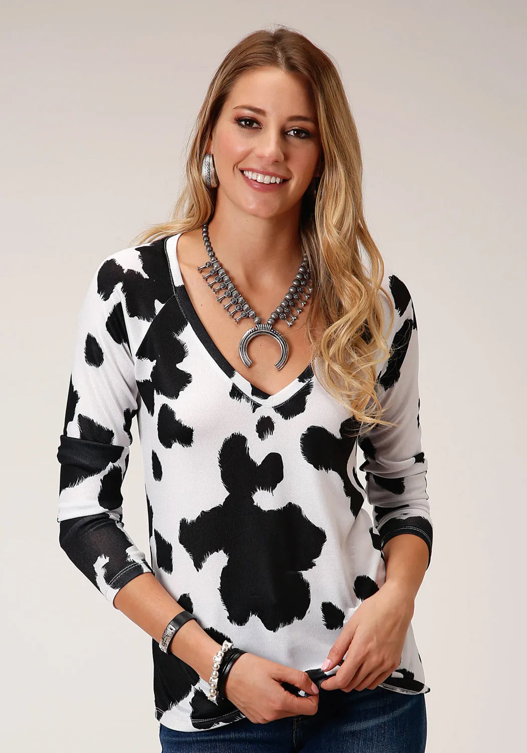 Roper Womens Cow Skin Polyester Sublimation L/S Tunic