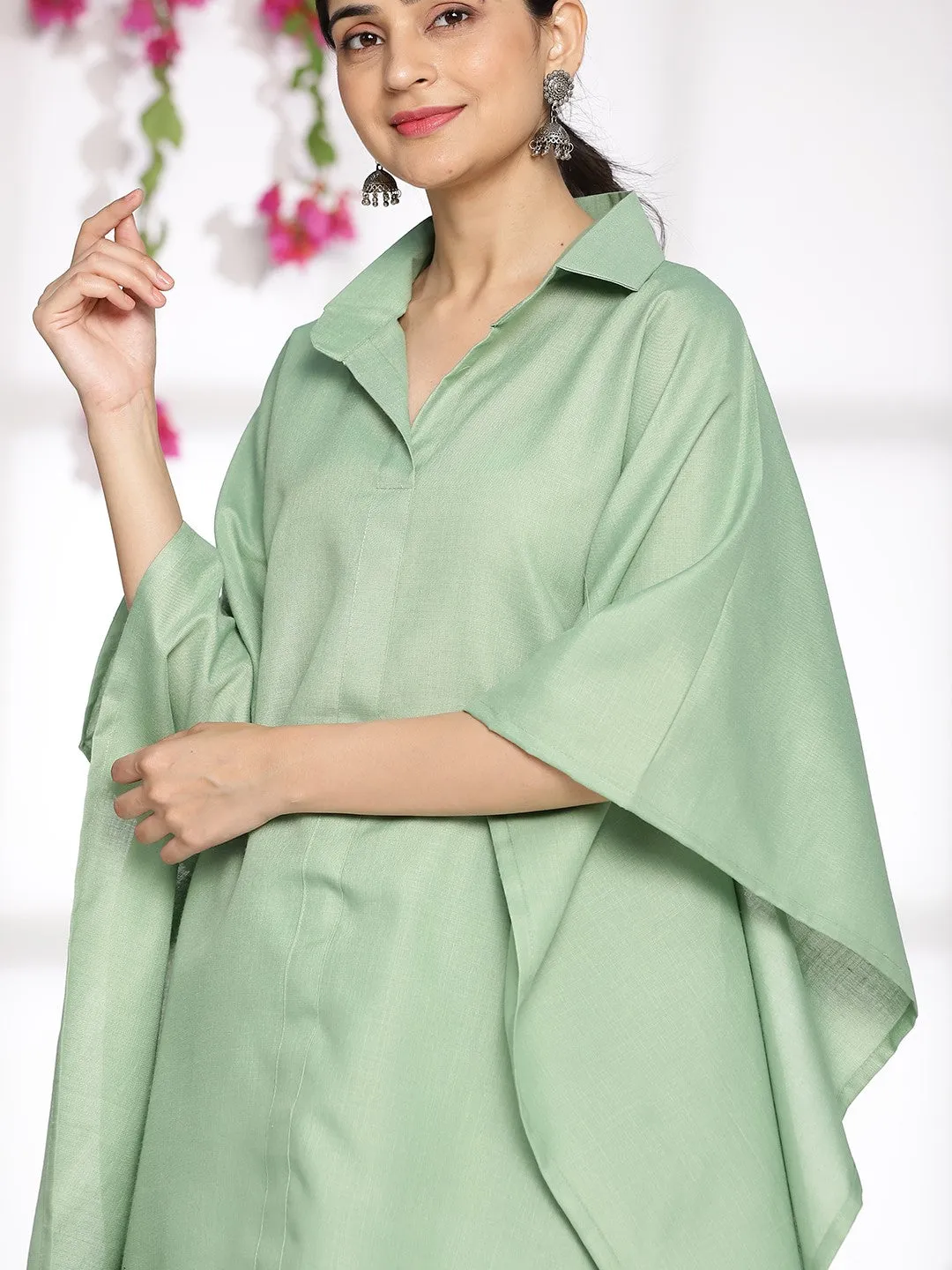 Sagegreen CottonSlub ShirtKurta