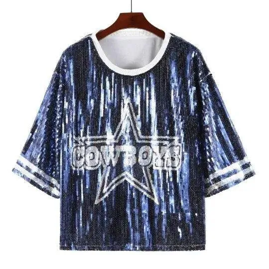 Sassy Cowboy Football Sequin Women Jersey Dress