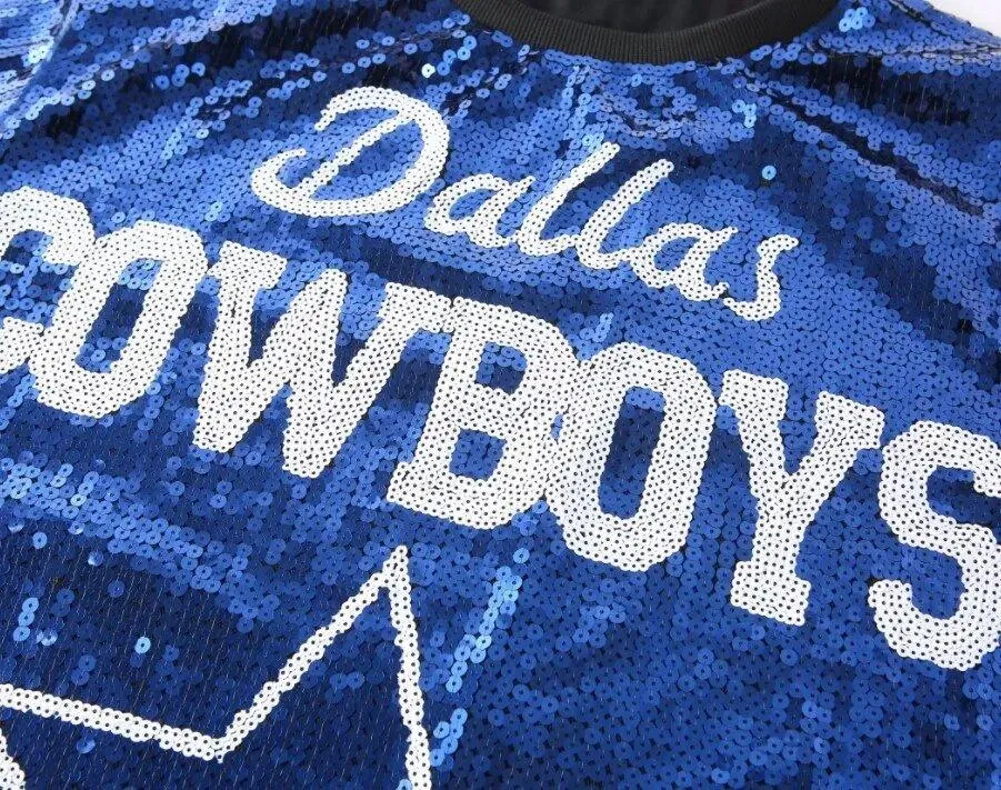 Sassy Cowboy Football Sequin Women Jersey Dress