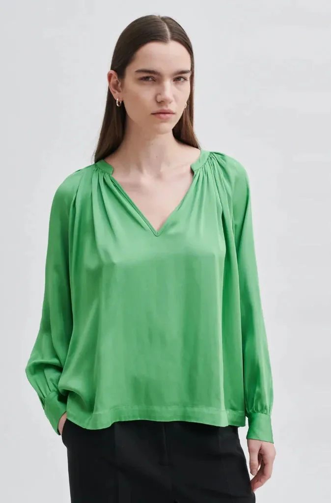 Second Female Drape Tunic Blouse in Shamrock