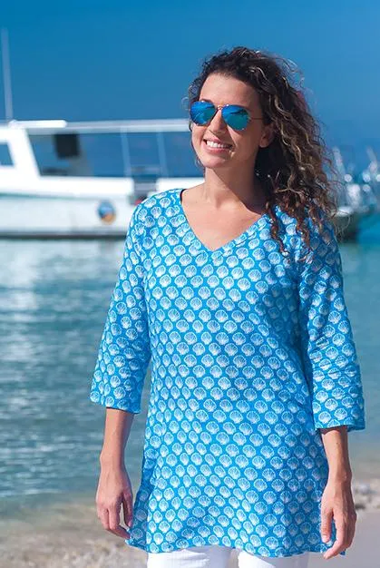 Shell Cotton Tunic Beach Coverup KV406A