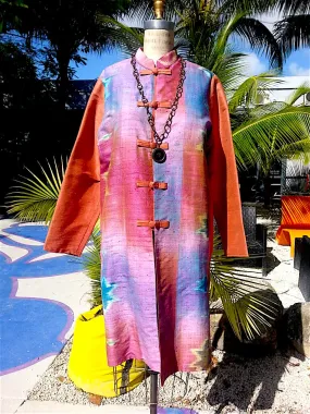 Silk Ikat Mandarin Tunic Coat