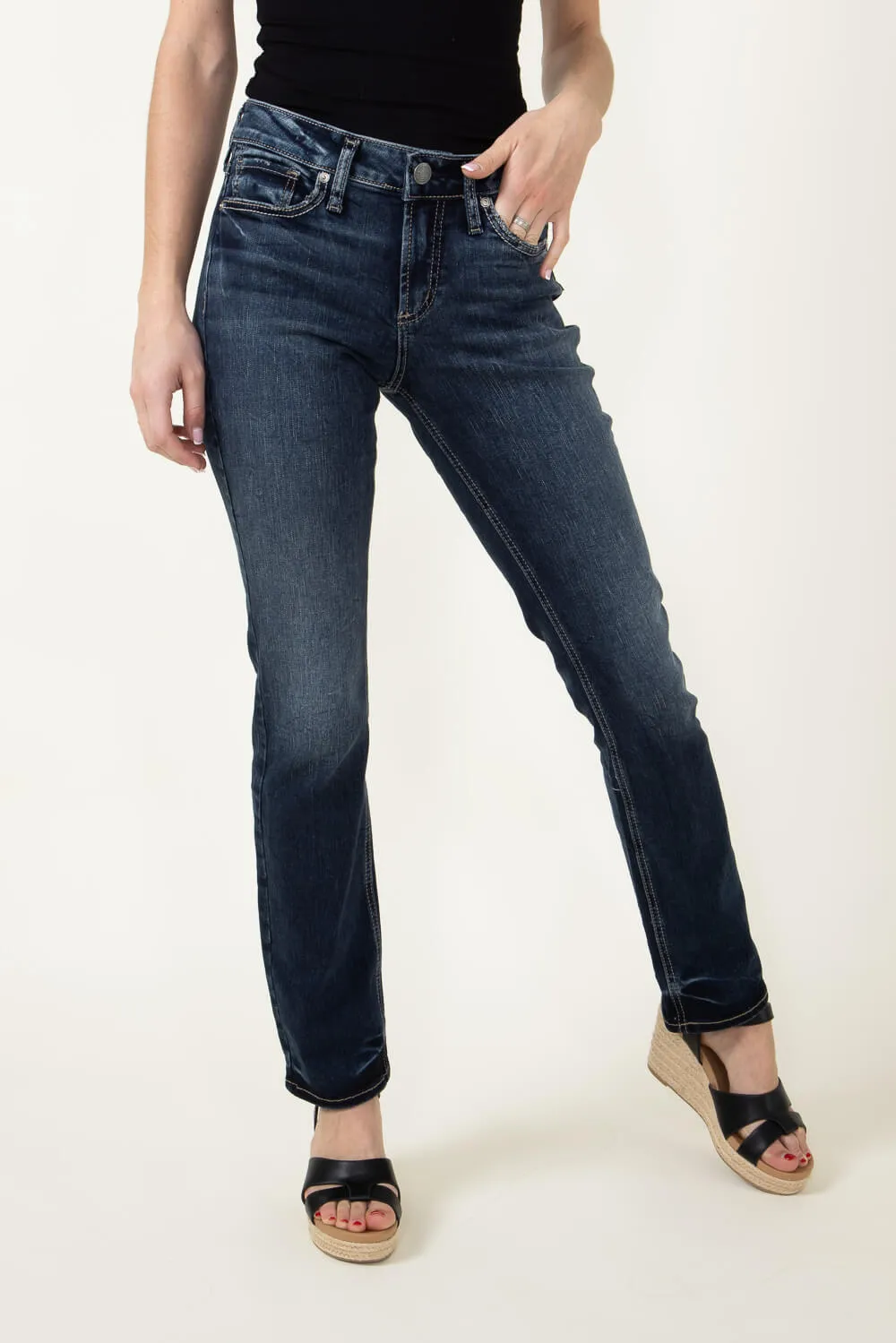 Silver Jeans Suki Mid Rise Straight Jeans for Women | L93413EDB359