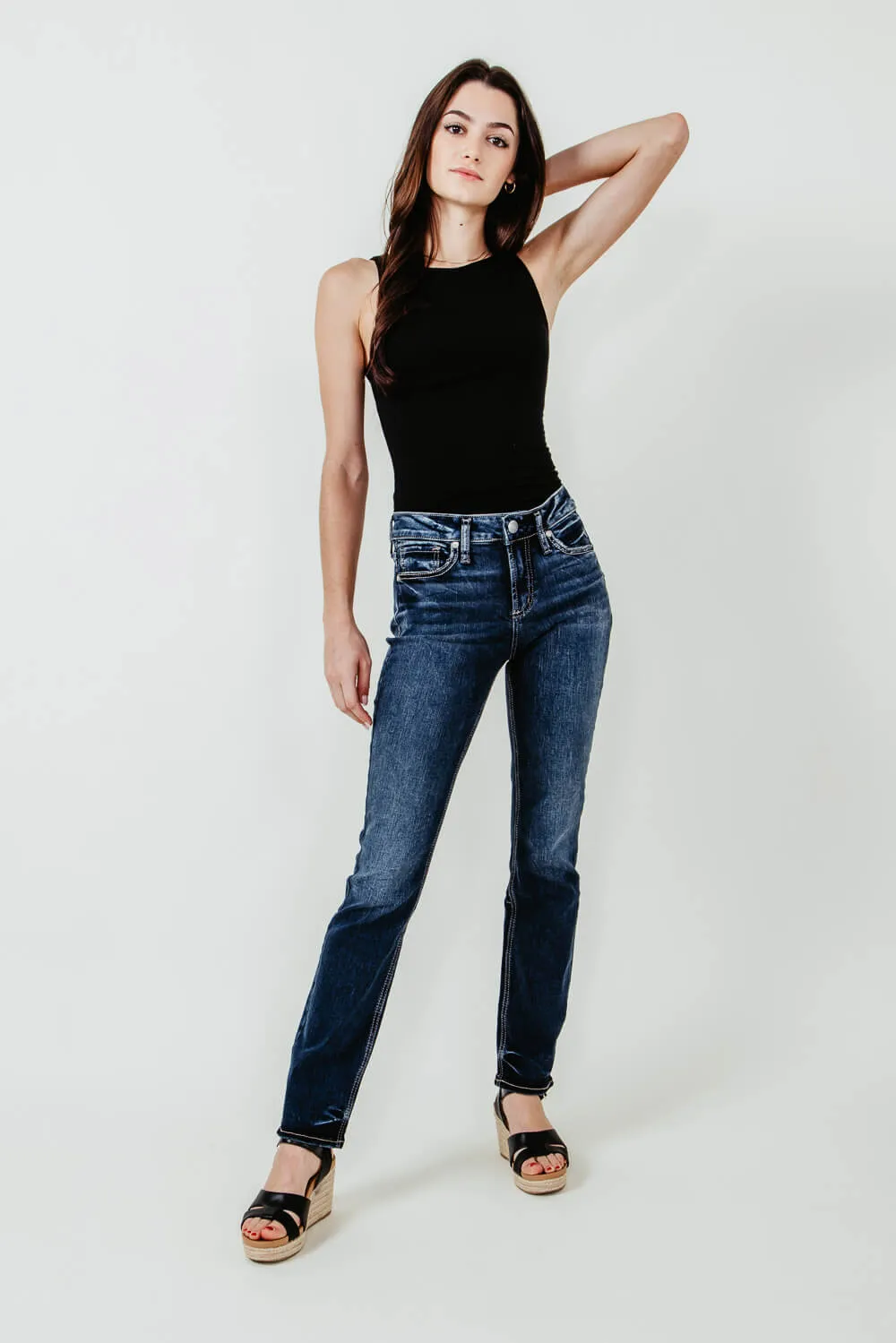 Silver Jeans Suki Mid Rise Straight Jeans for Women | L93413EDB359