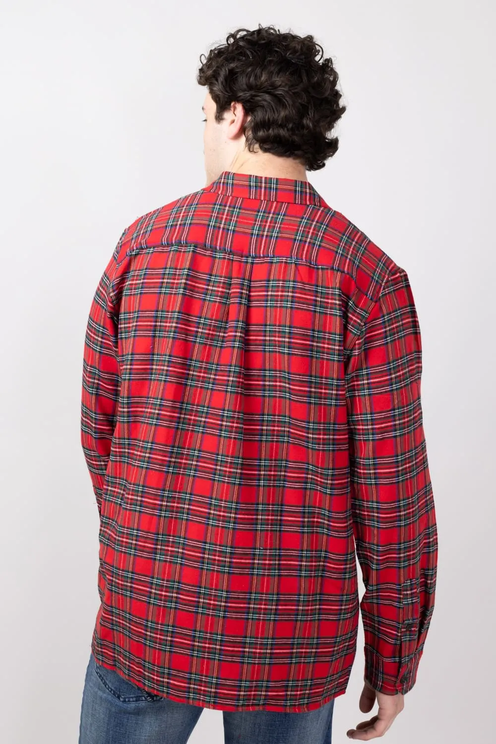 Simply Southern Plaid Button Up Shacket for Men in Red Plaid | PP-0224-MN-SHKT-PLD