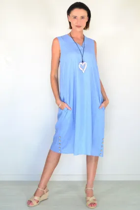 Sleeveless Light Blue Tunic Dress