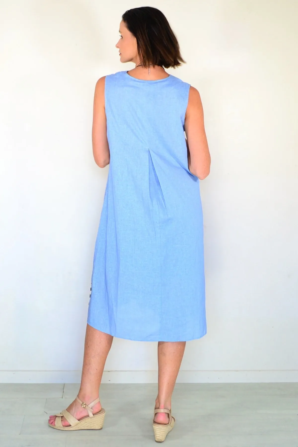 Sleeveless Light Blue Tunic Dress