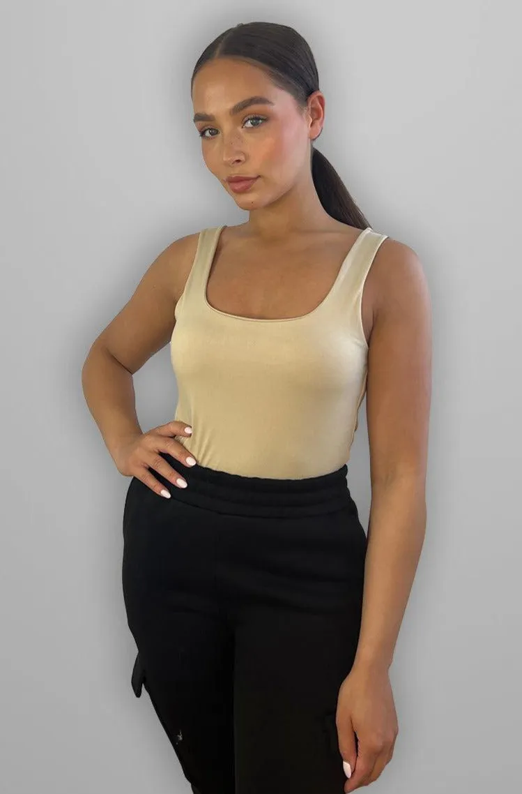 Slinky Scoop Neck Bodysuit