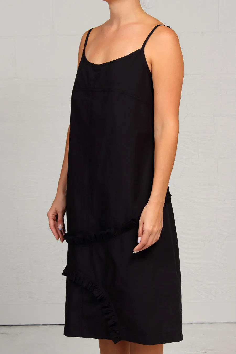 Spring 2023 Solid Cotton Annie Dress - Black - med