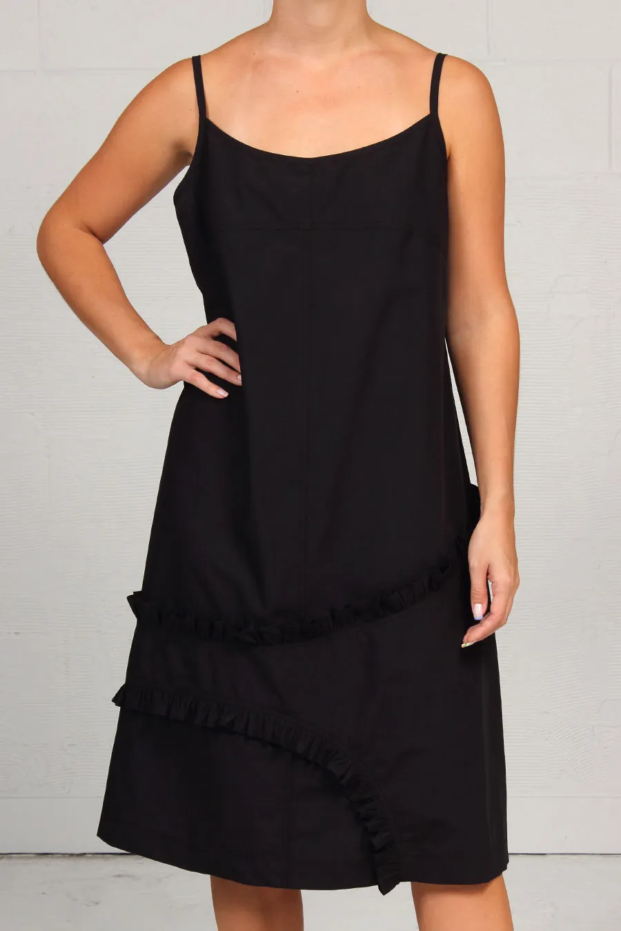 Spring 2023 Solid Cotton Annie Dress - Black - med