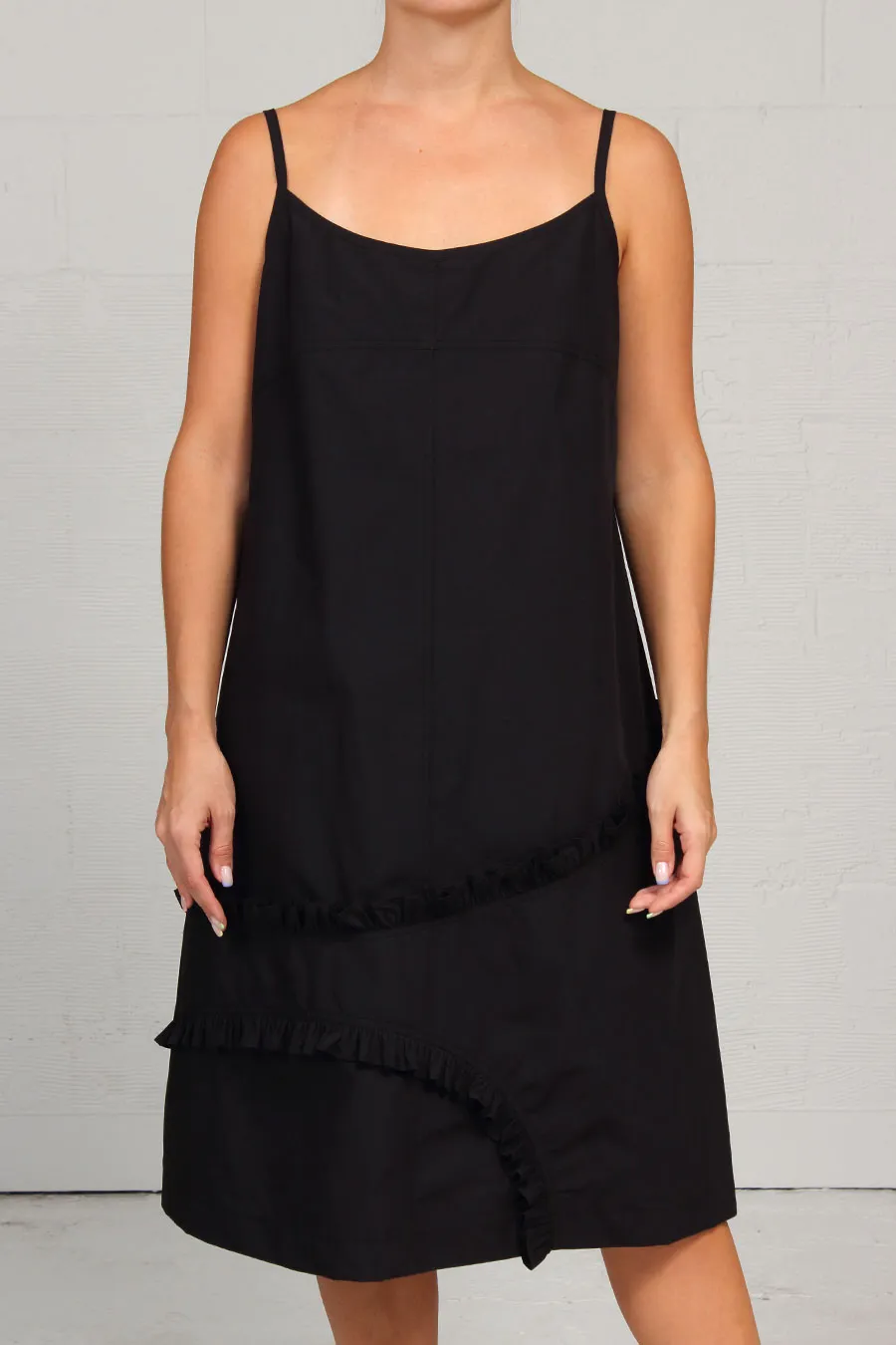 Spring 2023 Solid Cotton Annie Dress - Black - med