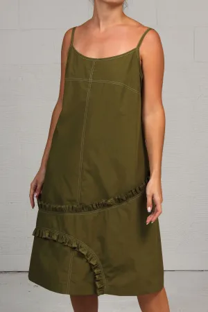 Spring 2023 Solid Cotton Annie Dress - Moss - sml, lrg