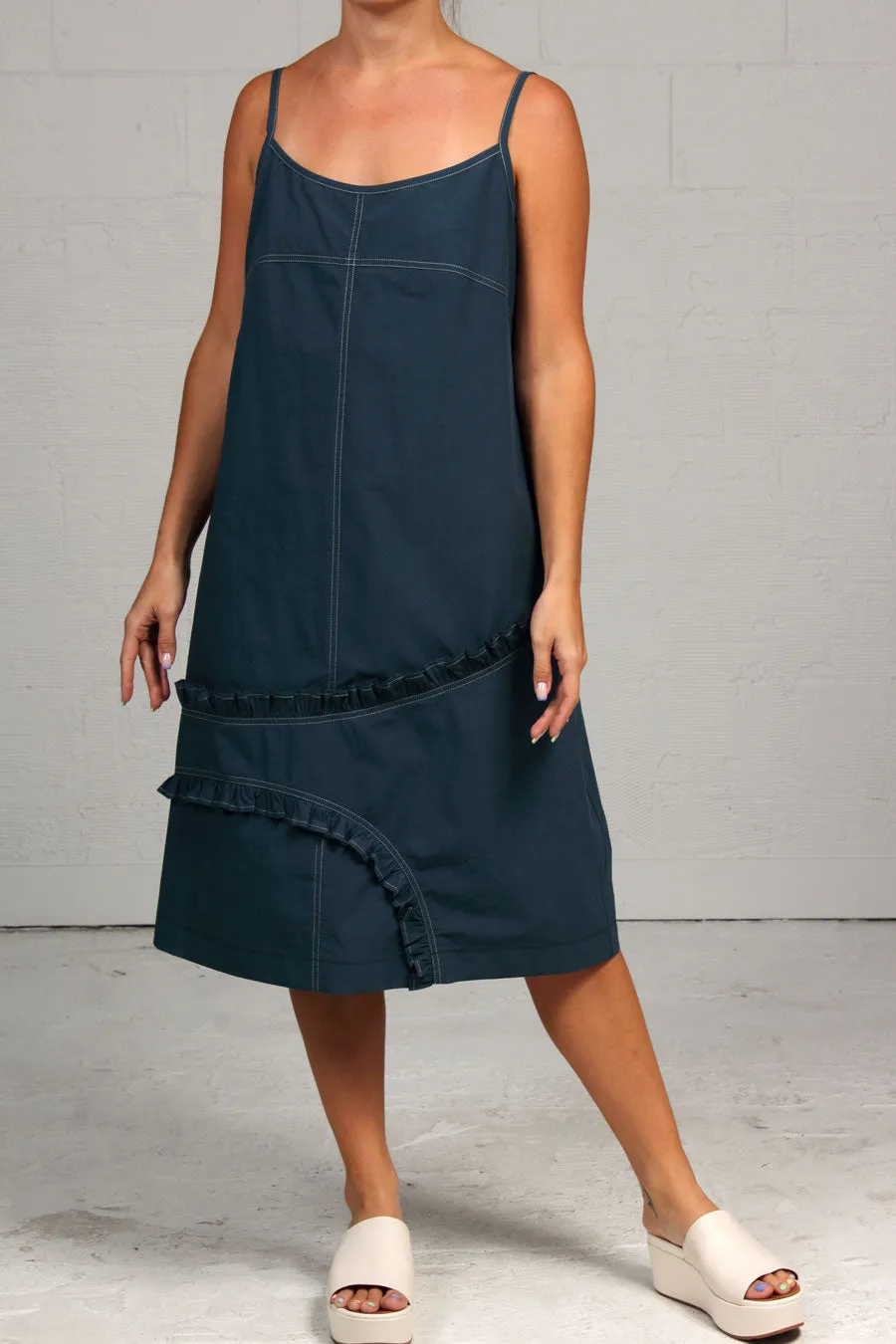 Spring 2023 Solid Cotton Annie Dress - Teal - med