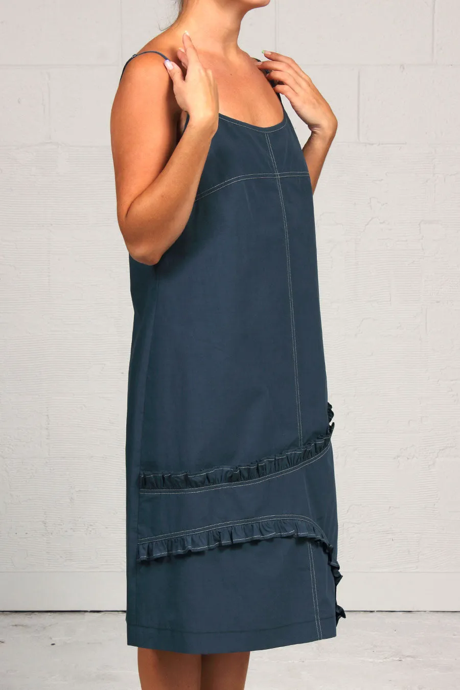 Spring 2023 Solid Cotton Annie Dress - Teal - med