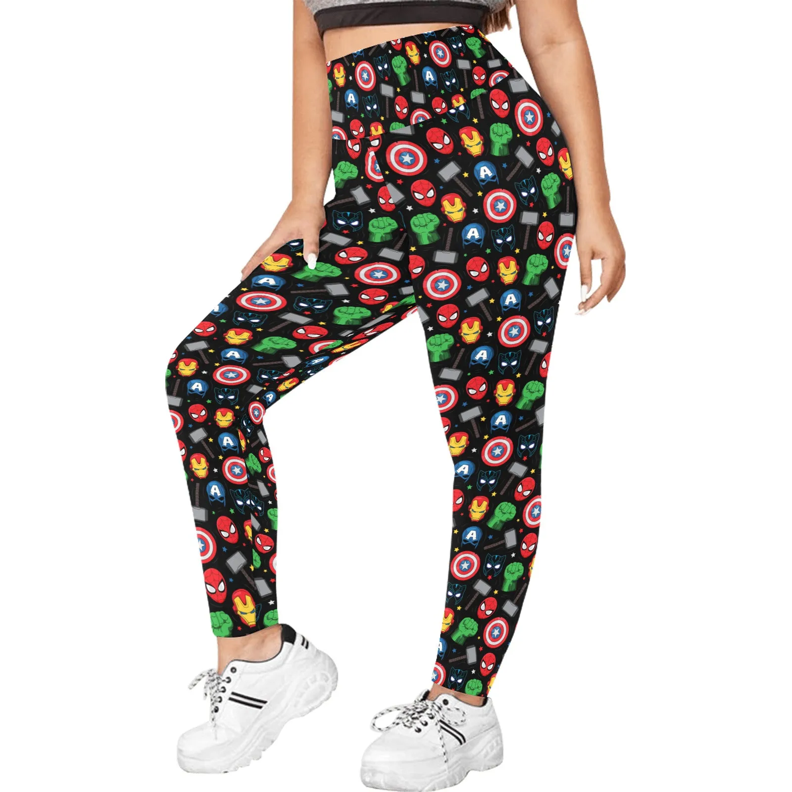 Super Heroes Women's Plus Size Athletic Leggings