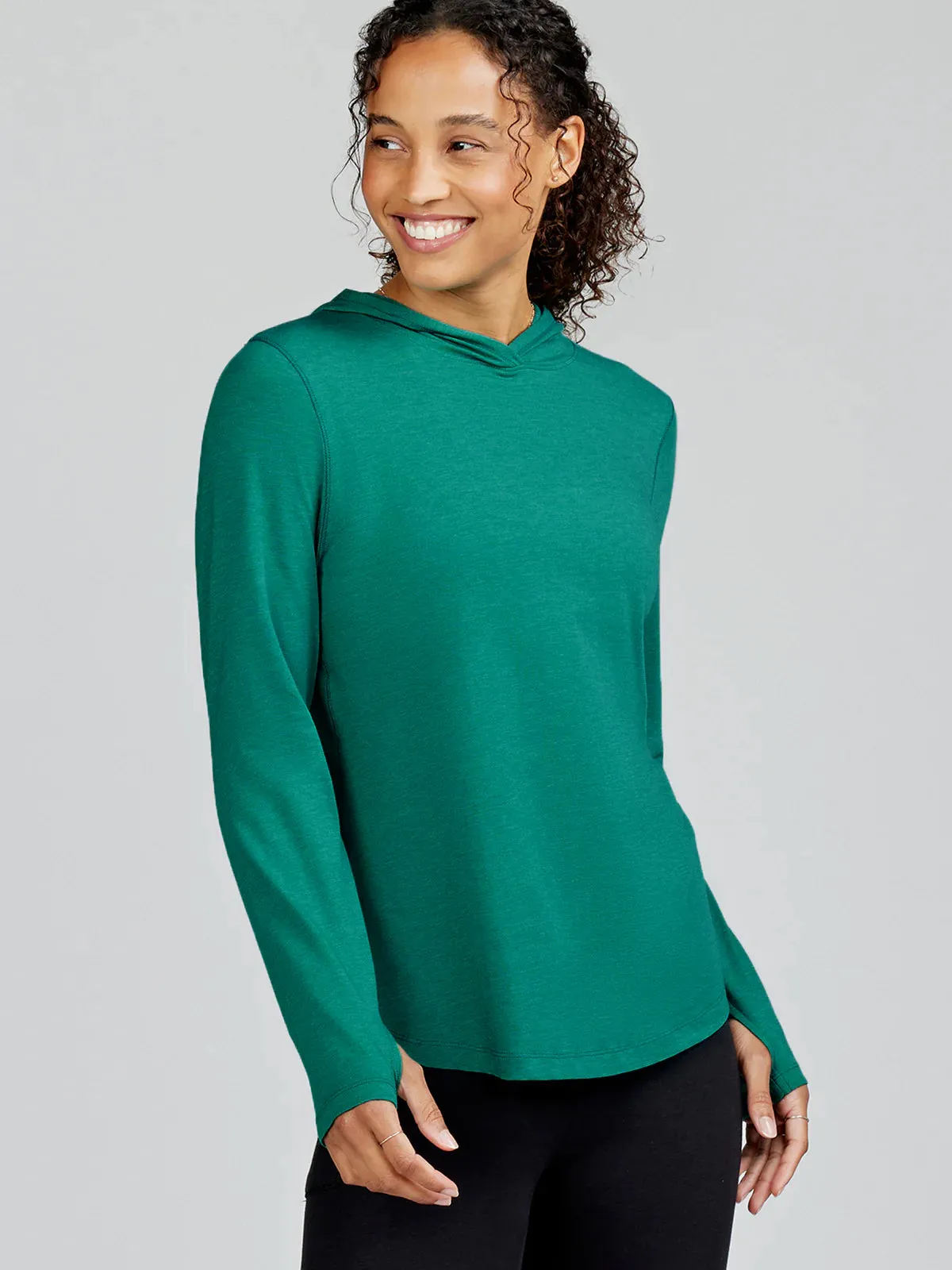 tasc Performance Women's Recess Hoodie In Jade Heather