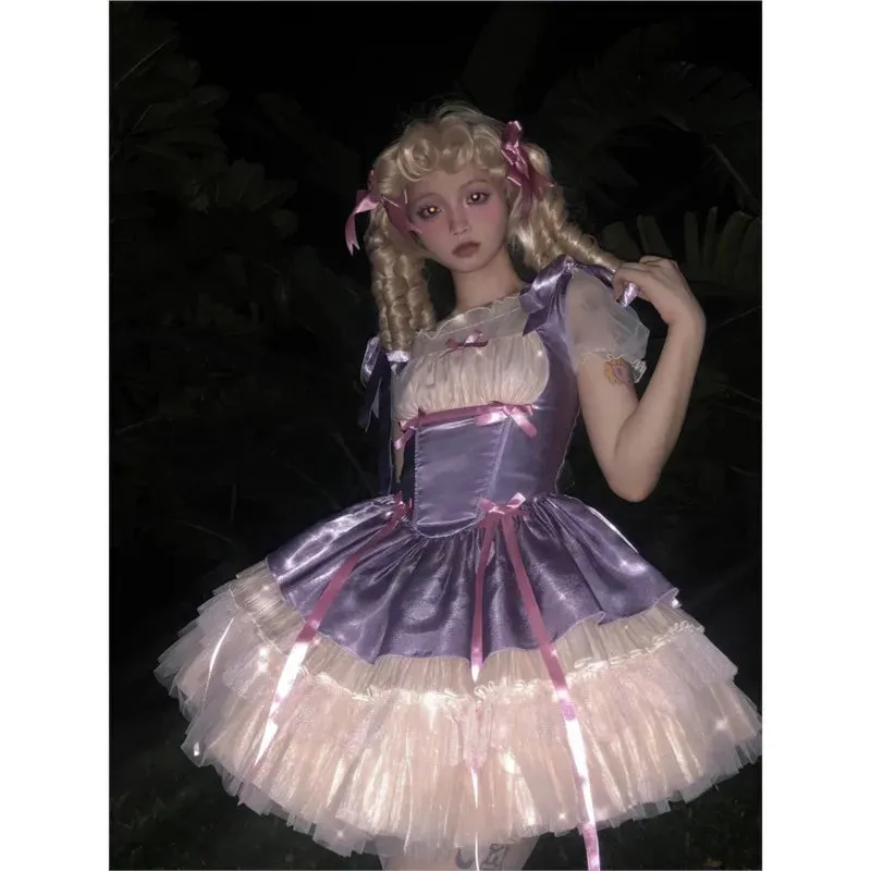 TAVIMART  -  Dream Purple Ballet Style Dress Puffy Cute Sweet