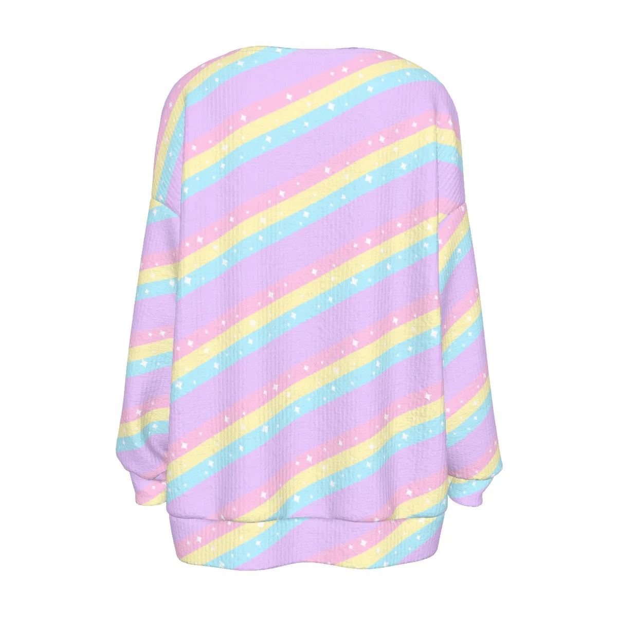 Teatime Fantasy Purple Rainbow Open Front Cardigan