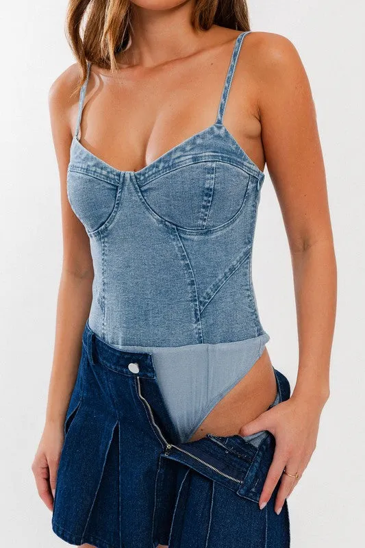 TEEK - Denim Bustier Bodysuit