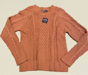 Terracotta Willow-Cabled Raglan Pullovery