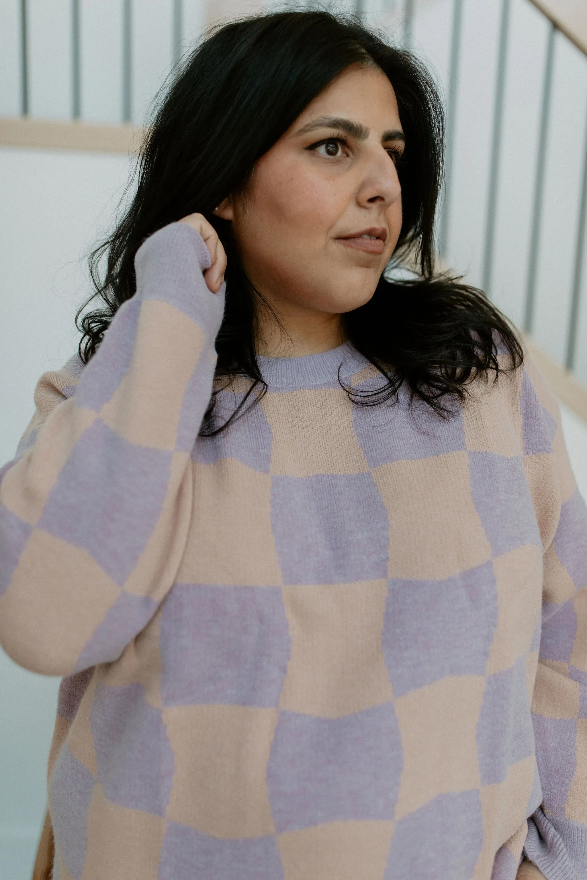 The Alice Checker Board Sweater - PLUS