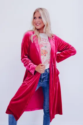 Tibi Timeless Velvet Duster - Pink