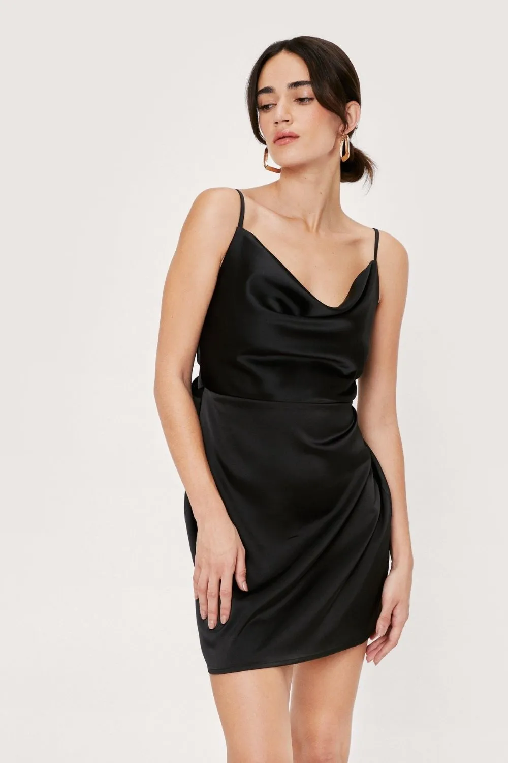 Tie Back Satin Slip Dress