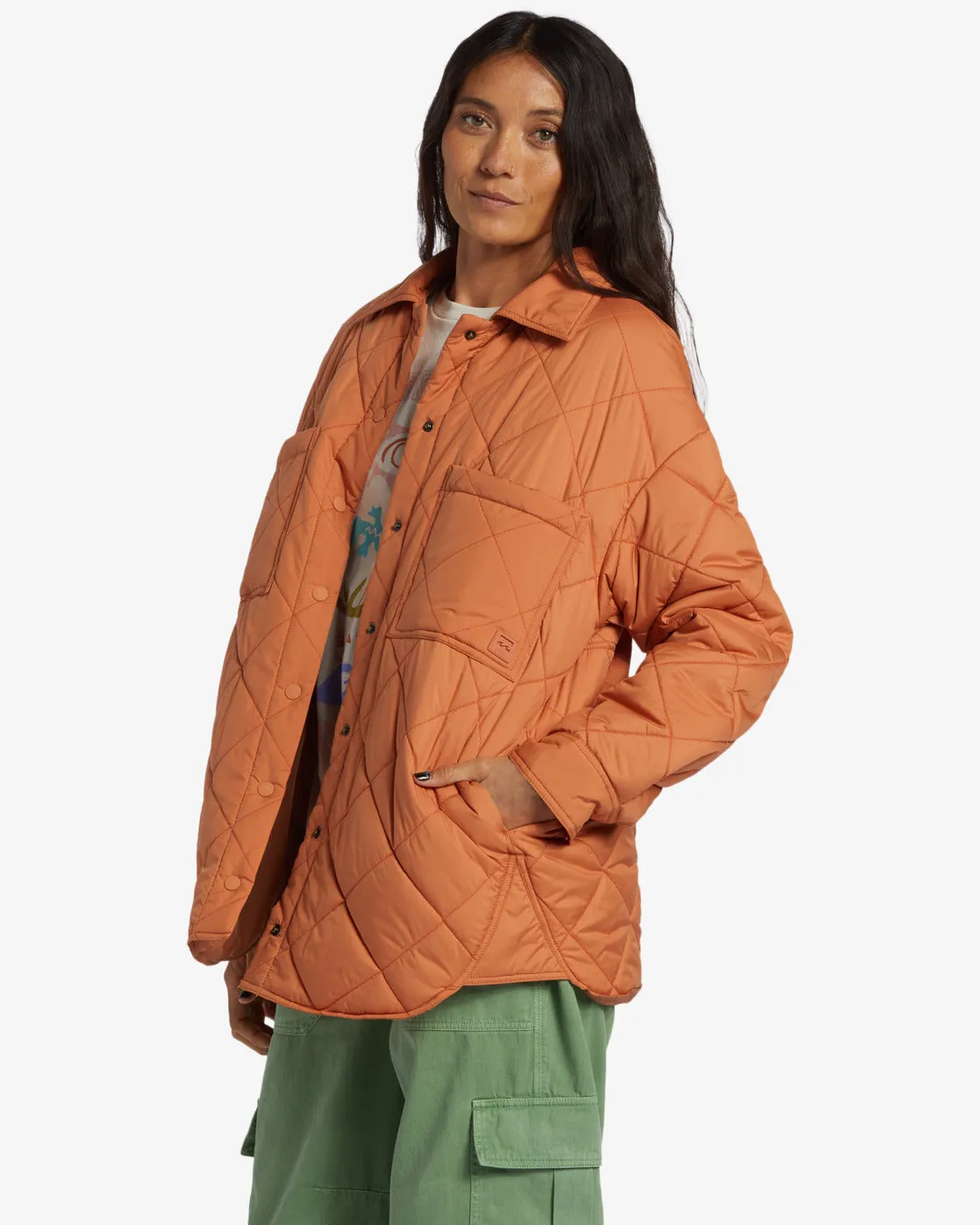 Transport Shacket Snap Front Overshirt - Sunburnt