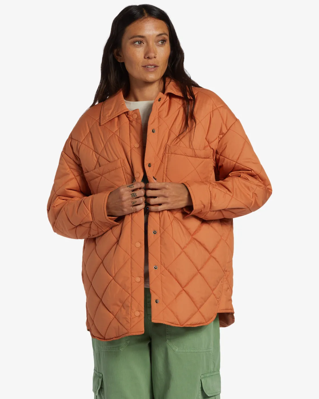 Transport Shacket Snap Front Overshirt - Sunburnt